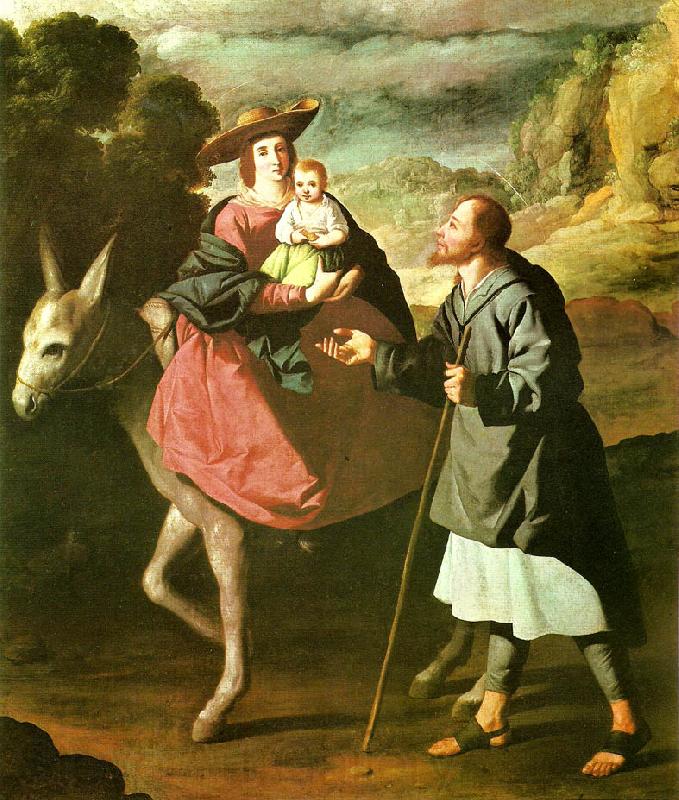 Francisco de Zurbaran the flight from egypt Norge oil painting art